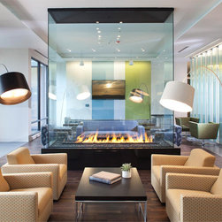 Acucraft 4-Sided Glass Fireplaces - Indoor Fireplaces