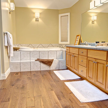 Superior Handscraped Walnut Flooring in Bathroom