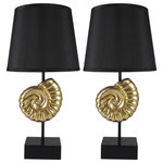 Urbanest - Set of 2 Nautilus Table Lamps, Gold - Urbanest set of two nautilus table lamps
