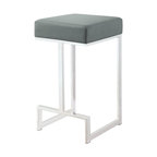 Coaster Modern Backless Faux Leather Counter Height Stool in Gray