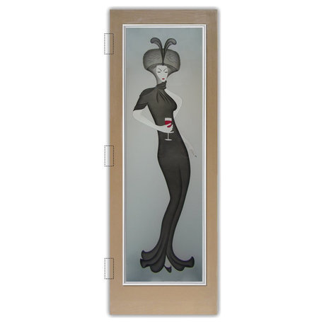 Front Doors - Hillis Furs Wine Frosted Glass Design - 30" x 80" - CUSTOMIZE...