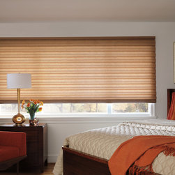 Traditional Orange Bedroom Custom Window Roman Shades by Hunter Douglas - Roman Shades