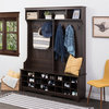 Pemberly Row 60" Hall Tree with 24 Cubbies in Espresso