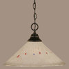 1-Light Chain Hung Pendant, Matte Black/Frosted Crystal