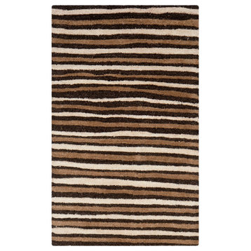 Safavieh Martha Stewart Hand Drawn Stripe Rug, Tilled Soil Brown, 4'x6'