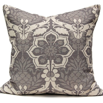 Pineapple Damask Pillow, Gray