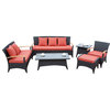 Tosh Furniture Dark Brown Sofa Set