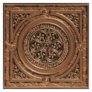 24 X24 Rose Window Faux Tin Ceiling Tile Traditional Rose Window Faux Tin Ceiling Tile