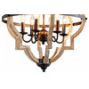 LZ2126 - 6 Light Candle Chandelier in Black and Gold spots with ornamental shape