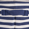 DII 13.5x20" Round Modern Cotton Stripe Laundry Hamper, Nautical Blue