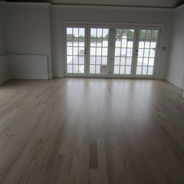 WATER MILL: 4" RED OAK INSTALLED AND PICKLED - 3 COATS BONA TRAFFIC SATIN