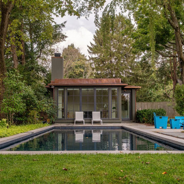 Pool house set in a nature