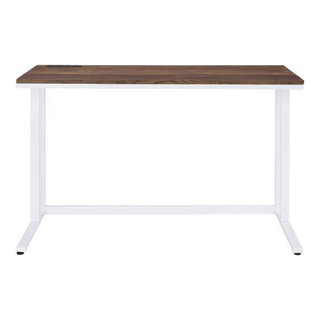 Built-in USB Port Writing Desk With Storage Drawer, Walnut ...