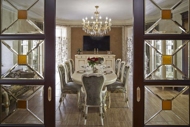 Photo of a traditional separate dining room in Moscow.