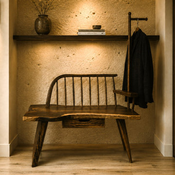 One-of-a-kind Claro Walnut Valet Bench | Commissioned