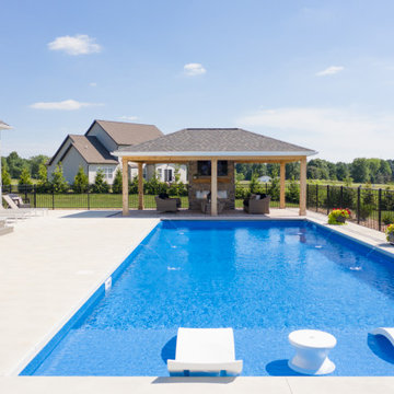 Wadsworth Pool Structure, Fireplace and Outdoor Kitchen