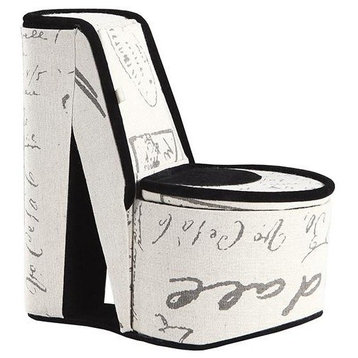 9" Stencil Letter Print High Heel Shoe Hidden Jewelry Box
