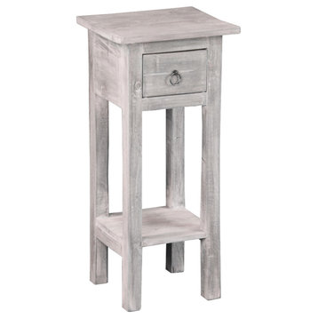 Sunset Trading Cottage Narrow Side Table, Distressed Light Gray