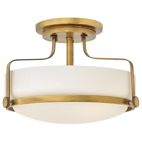 3 Light Medium Semi-Flush Mount in Transitional Style - 14.5 Inches Wide by 10
