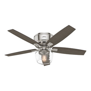 52 Birnham Brushed Nickel Ceiling Fan With 4 Light Traditional