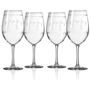 Fleur De Lis All Purpose Wine Glass 18 Oz., Set of 4 Wine Glasses
