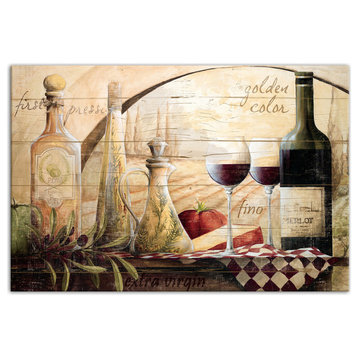 Tuscan Vineyard Wine Canvas Wall Art, 12"x18", Unframed