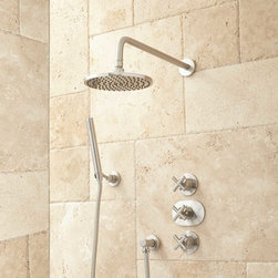 Callas Thermostatic Shower System With Rainfall Shower and Hand Shower - Showerheads And Body Sprays