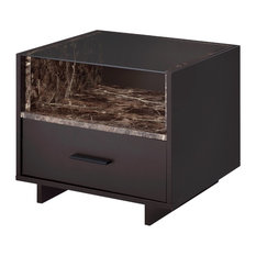 50 Most Por Marble Top Nightstands And Bedside Tables For 2019 Acme Dayle Nightstand Espresso And Faux Marble