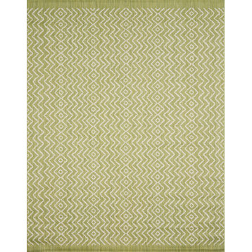 Loloi II Easy Care / Outdoor Oasis Green / Ivory Area Rug, 2'7"x4'5"