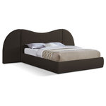 Meridian Furniture - Everest Upholstered Bed, Brown, Queen, Boucle Fabric - Awaken to the promise of a blissful slumber with the Everest Boucle Fabric Bed, a luxurious haven that seamlessly blends classic elegance with contemporary design. Crafted with a sumptuous, rich brown boucle fabric, this bed beckons you to sink into its cloud-like embrace, inviting peaceful nights and rejuvenating mornings. Its gently curved headboard transcends mere aesthetics, offering unparalleled flexibility to suit your preferences and space. Removable side panels grant you the freedom to choose between a classic silhouette for a more open, airy feel for a spacious ambiance, or an expanded option that adds a more dramatic focal point to your room. Whether you favor a cozy nook or a bright and breezy retreat, this bed effortlessly adapts to your vision.