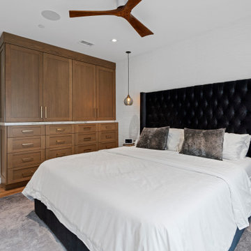 Contemporary Custom Walnut Wood Bedroom Armoire Dresser and Storage Cabinetry