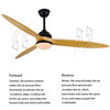 60" Ceiling Fan With Lamp, White, Light Wood Blades, With Lamp