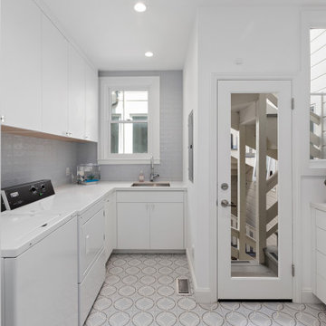 Sophisticated and Fresh Laundry Room