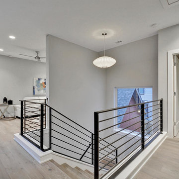 Abigar Modern Farmhouse Staircase - Perch Plans