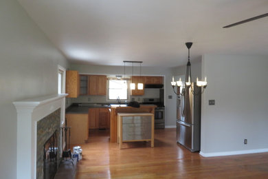 Example of a minimalist kitchen design in Other