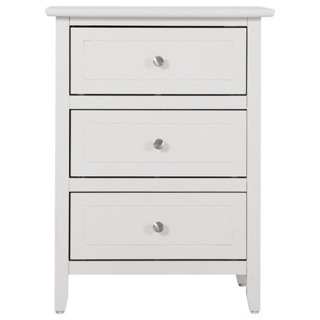 Daniel 3-Drawer Nightstand (25 in. H x 19 in. W x 15 in. D), White