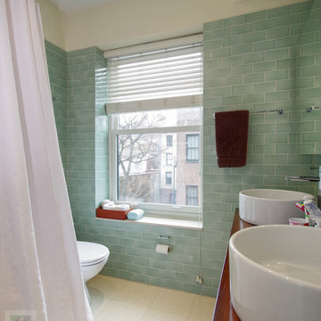 Large Double Hung Window in Stylish Bathroom - Renewal by Andersen Brooklyn