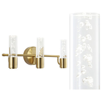 Bolha Bubble Acrylic/Iron Integrated LED Vanity Light, Brass Gold, 3 - Light(s)