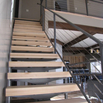 Modern Fireplace, Stairs, & Outdoor Deck