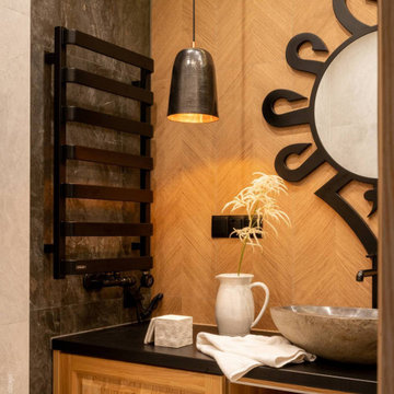 A small bathroom in a highlander apartment