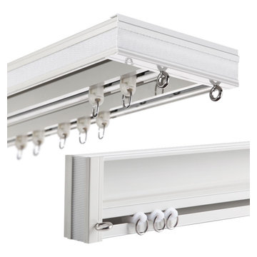 CHR17 NEW Arrival Ivory Wall/Ceiling Mounted Valance Curtain Track Sets For Livi