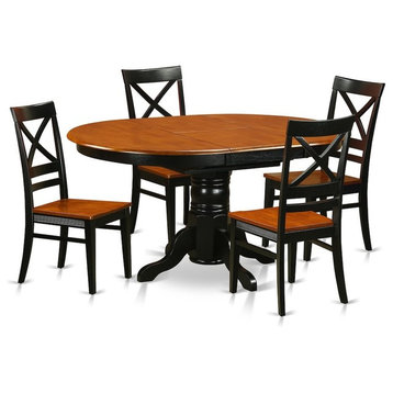 Dining Set, 5-Piece With 4 Wood Chairs