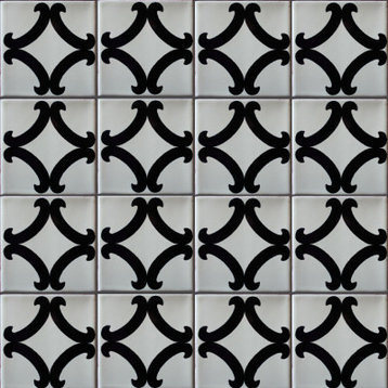 4.2x4.2 9 pcs Black Diamond Talavera Mexican Tile