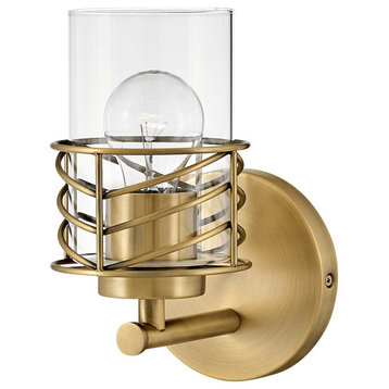 Hinkley Della Small Single Light Vanity, Lacquered Brass