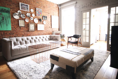 Living room - eclectic living room idea in New York