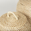 Kalopa Set of 2 Seagrass Floor Baskets With Flat Handled Lid