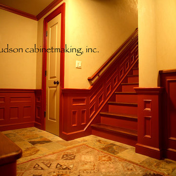 High-End Cloak Room with Well Appointed Wainscot