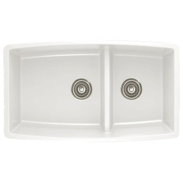 Blanco 441310 Performa Silgranit II 1-3/4 Medium Bowl Sink (White)