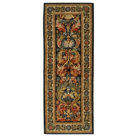 Brown Traditional All Over Savonnerie Rug Area Rug
