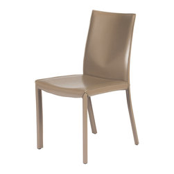 Emma High Back Leather Dining Chair | Cappuccino (Set of 2) - Dining Chairs
